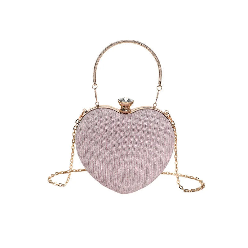 Bag Shiny Handbag Heart Shape