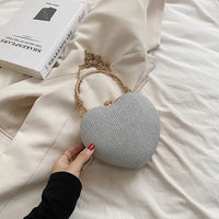 Bag Shiny Handbag Heart Shape