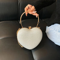 Bag Shiny Handbag Heart Shape