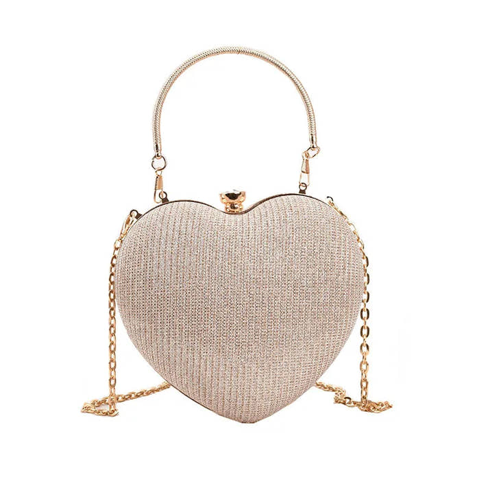 Bag Shiny Handbag Heart Shape