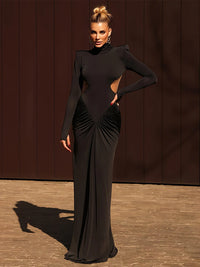 Backless Dress Women Long Sleeve