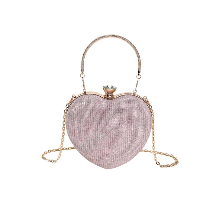 Bag Shiny Handbag Heart Shape